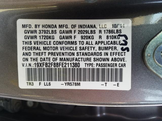 Photo 9 VIN: 19XFB2F88FE211380 - HONDA CIVIC EX 