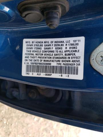 Photo 11 VIN: 19XFB2F89CE030090 - HONDA CIVIC EX 