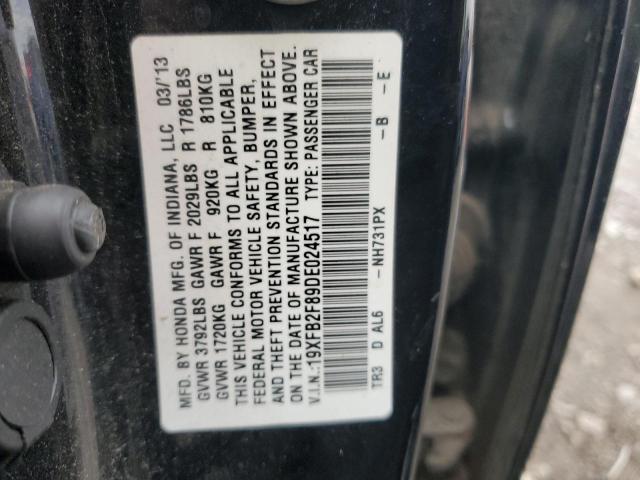 Photo 11 VIN: 19XFB2F89DE024517 - HONDA CIVIC EX 