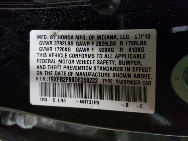 Photo 9 VIN: 19XFB2F89DE258222 - HONDA CIVIC 