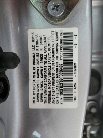 Photo 11 VIN: 19XFB2F89FE056497 - HONDA CIVIC EX 