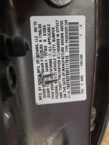 Photo 9 VIN: 19XFB2F89FE117816 - HONDA CIVIC EX 