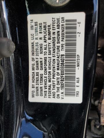 Photo 11 VIN: 19XFB2F8XEE084078 - HONDA CIVIC 