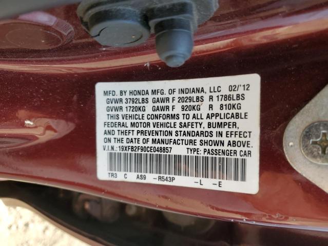 Photo 12 VIN: 19XFB2F90CE048857 - HONDA CIVIC EXL 