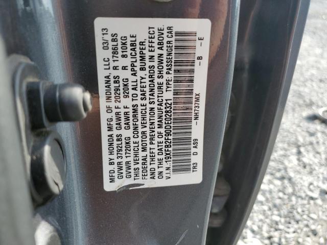 Photo 11 VIN: 19XFB2F90DE028321 - HONDA CIVIC EXL 