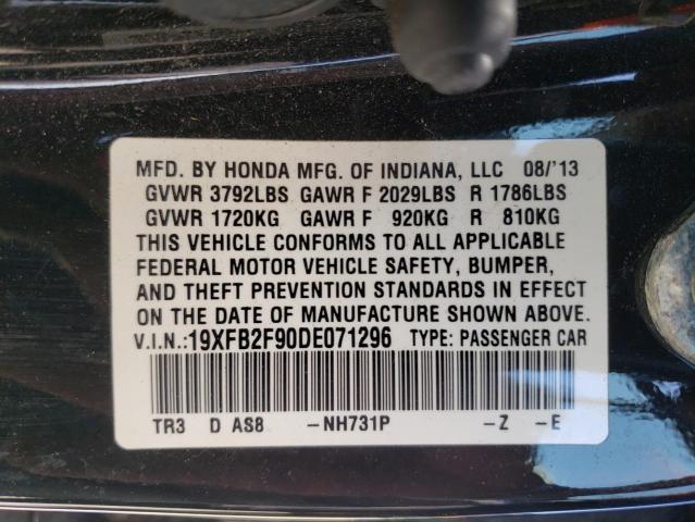 Photo 9 VIN: 19XFB2F90DE071296 - HONDA CIVIC EXL 