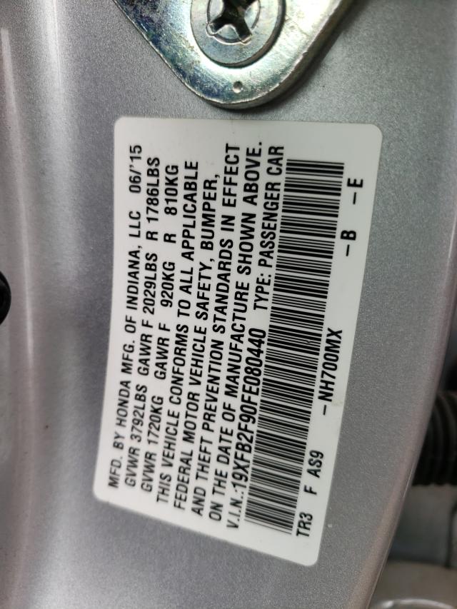 Photo 9 VIN: 19XFB2F90FE080440 - HONDA CIVIC EXL 