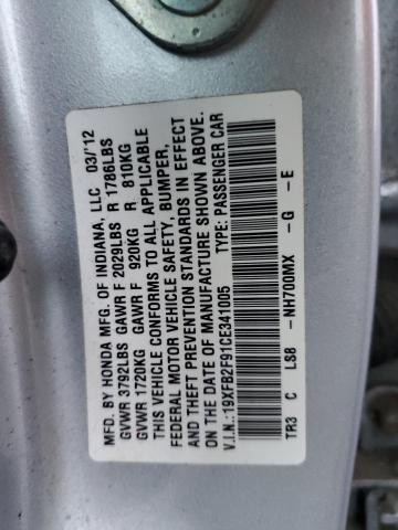 Photo 11 VIN: 19XFB2F91CE341005 - HONDA CIVIC EXL 