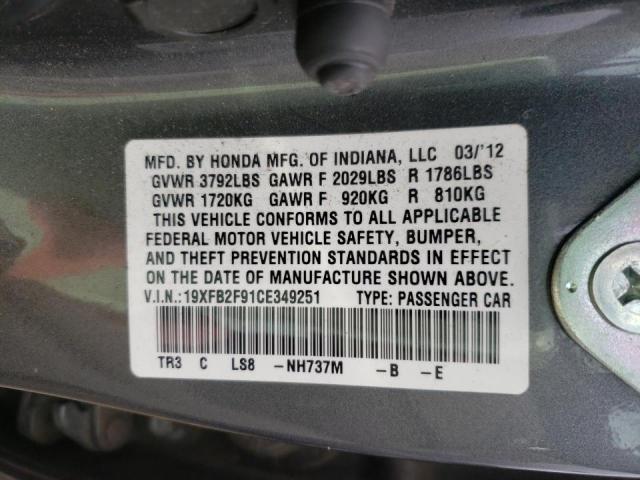 Photo 9 VIN: 19XFB2F91CE349251 - HONDA CIVIC EXL 