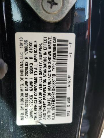 Photo 11 VIN: 19XFB2F91DE088110 - HONDA CIVIC 