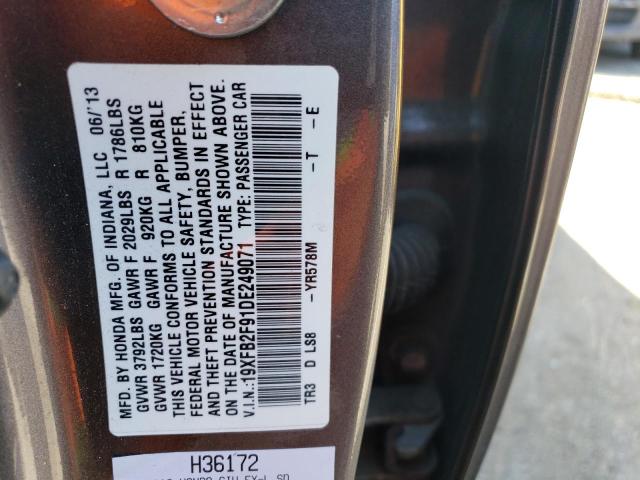 Photo 11 VIN: 19XFB2F91DE249071 - HONDA CIVIC EXL 