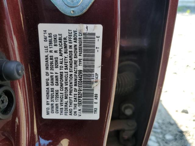 Photo 11 VIN: 19XFB2F91EE044299 - HONDA CIVIC EXL 