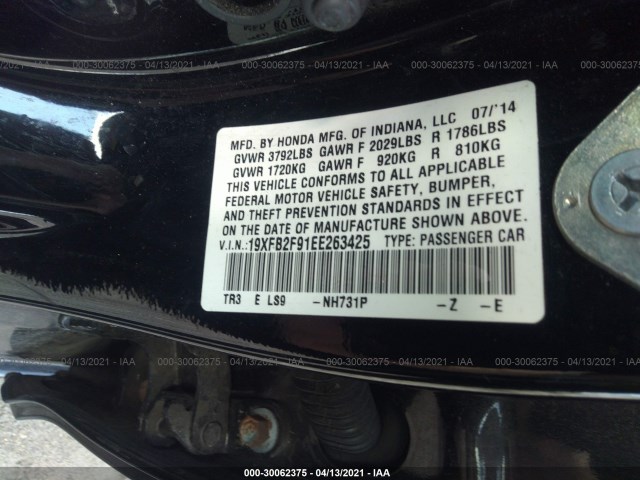 Photo 8 VIN: 19XFB2F91EE263425 - HONDA CIVIC SEDAN 