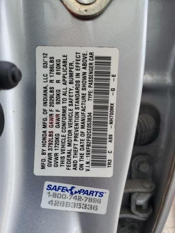 Photo 11 VIN: 19XFB2F92CE053834 - HONDA CIVIC EXL 