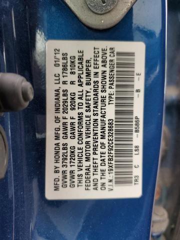 Photo 11 VIN: 19XFB2F92CE328683 - HONDA CIVIC 