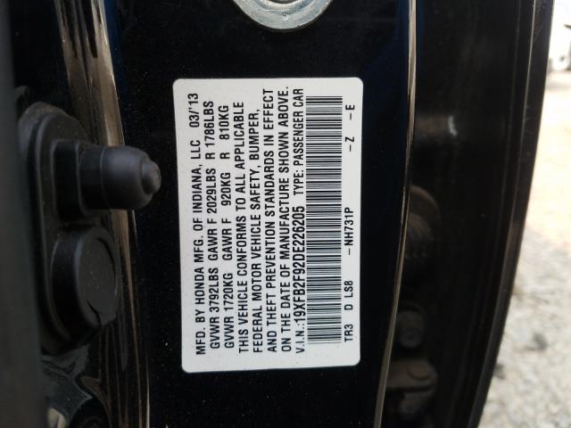 Photo 9 VIN: 19XFB2F92DE226205 - HONDA CIVIC EXL 