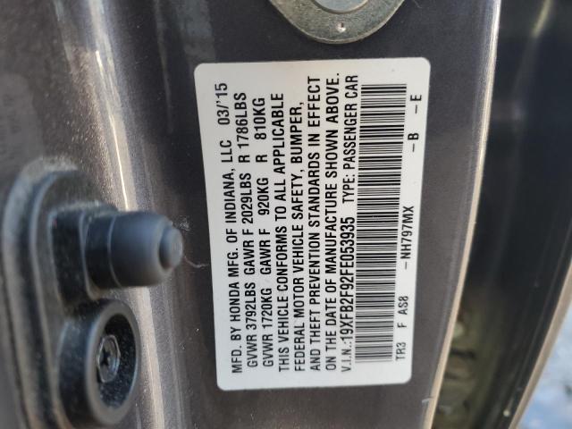 Photo 11 VIN: 19XFB2F92FE053935 - HONDA CIVIC EXL 