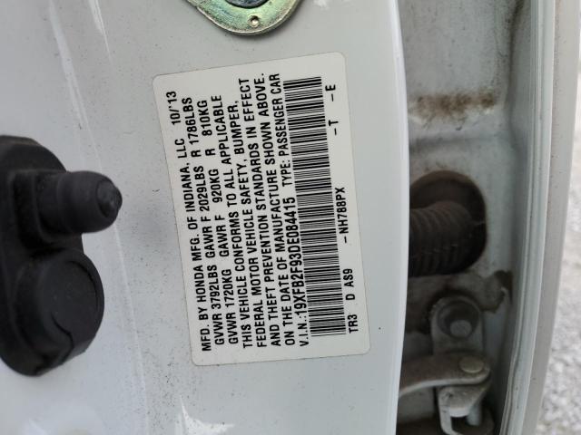 Photo 11 VIN: 19XFB2F93DE084415 - HONDA CIVIC EXL 