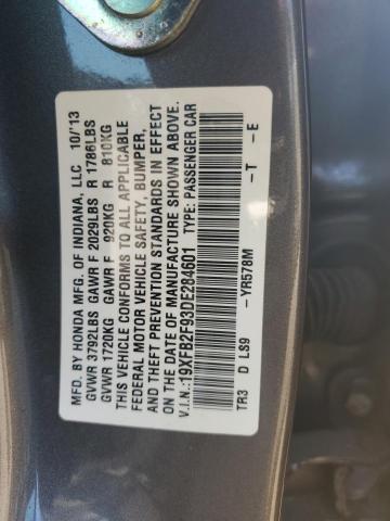 Photo 11 VIN: 19XFB2F93DE284601 - HONDA CIVIC EXL 