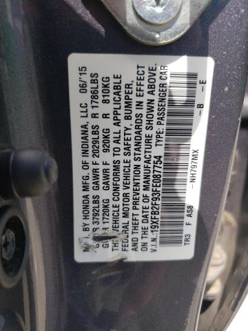 Photo 11 VIN: 19XFB2F93FE087754 - HONDA CIVIC EXL 