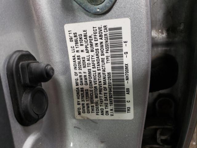 Photo 9 VIN: 19XFB2F94CE012606 - HONDA CIVIC EXL 