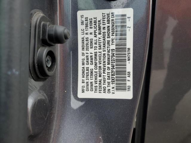 Photo 11 VIN: 19XFB2F94FE079419 - HONDA CIVIC EXL 