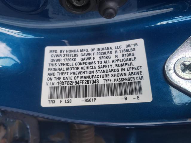 Photo 9 VIN: 19XFB2F94FE267048 - HONDA CIVIC EXL 