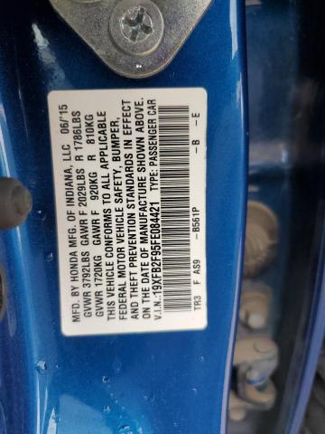 Photo 12 VIN: 19XFB2F95FE084421 - HONDA CIVIC EXL 