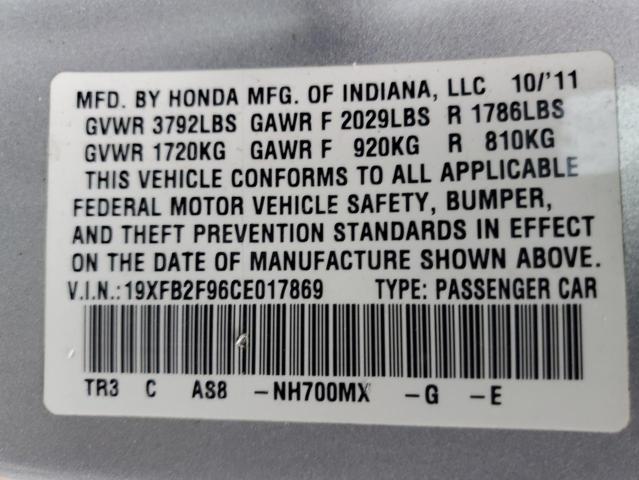 Photo 11 VIN: 19XFB2F96CE017869 - HONDA CIVIC EXL 