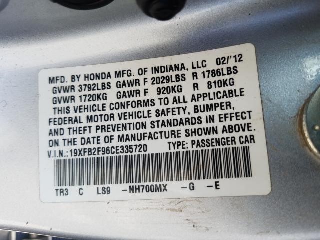 Photo 9 VIN: 19XFB2F96CE335720 - HONDA CIVIC EXL 