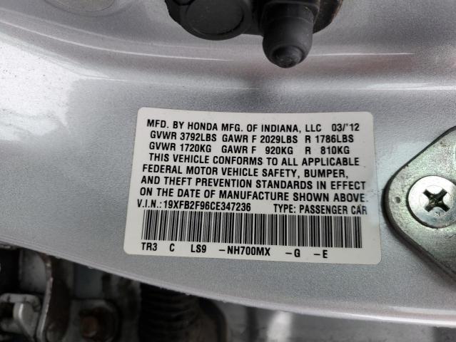 Photo 12 VIN: 19XFB2F96CE347236 - HONDA CIVIC EXL 