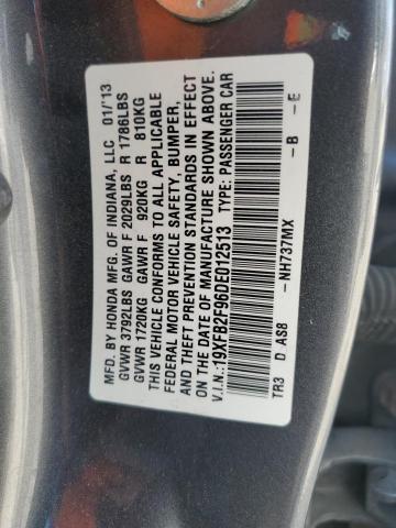 Photo 11 VIN: 19XFB2F96DE012513 - HONDA CIVIC EXL 