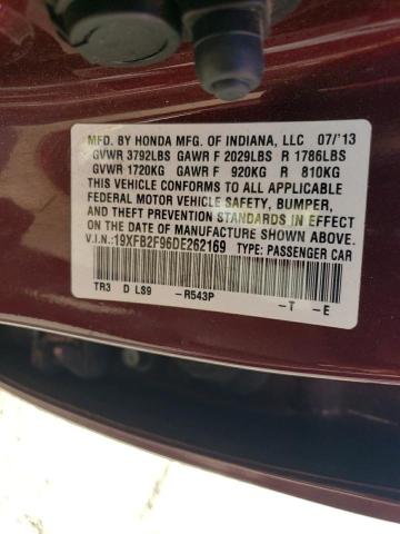 Photo 11 VIN: 19XFB2F96DE262169 - HONDA CIVIC EXL 