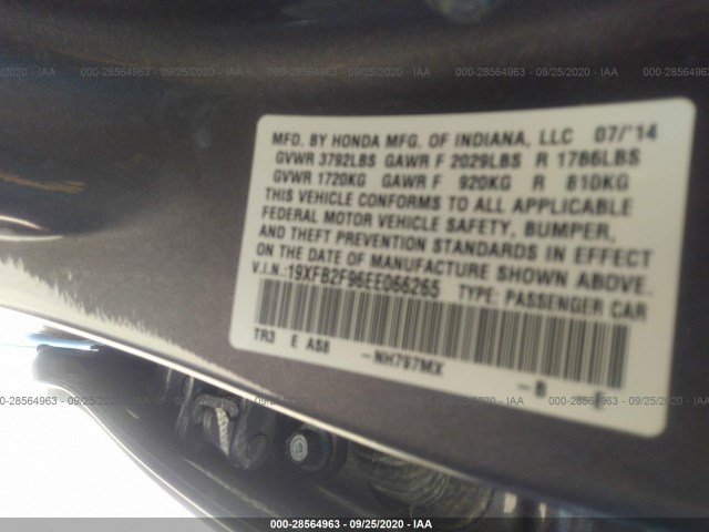 Photo 8 VIN: 19XFB2F96EE066265 - HONDA CIVIC SEDAN 