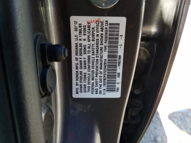 Photo 9 VIN: 19XFB2F97CE042814 - HONDA CIVIC EXL 