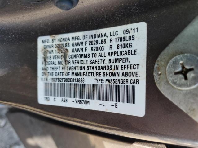 Photo 12 VIN: 19XFB2F98CE013838 - HONDA CIVIC 