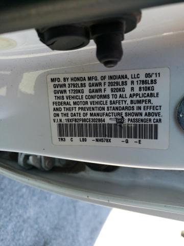 Photo 9 VIN: 19XFB2F98CE302864 - HONDA CIVIC EXL 