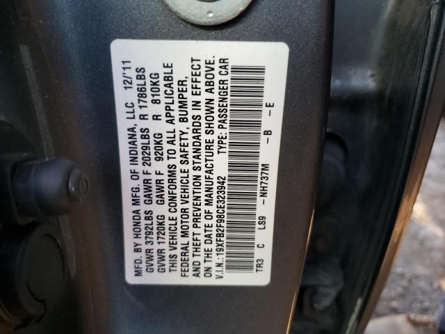 Photo 9 VIN: 19XFB2F98CE323942 - HONDA CIVIC EXL 