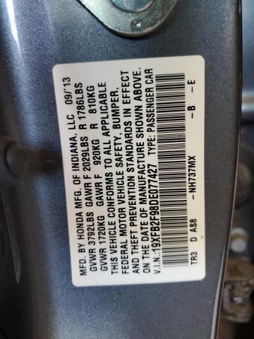 Photo 11 VIN: 19XFB2F98DE077427 - HONDA CIVIC EXL 