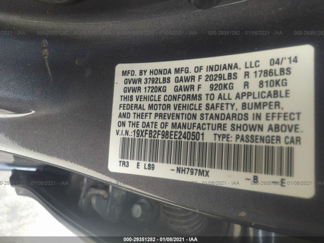 Photo 8 VIN: 19XFB2F98EE240501 - HONDA CIVIC SEDAN 