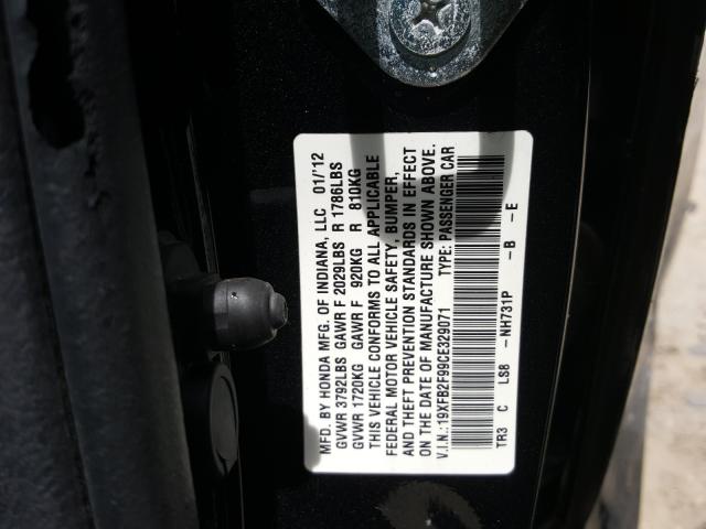 Photo 9 VIN: 19XFB2F99CE329071 - HONDA CIVIC EXL 