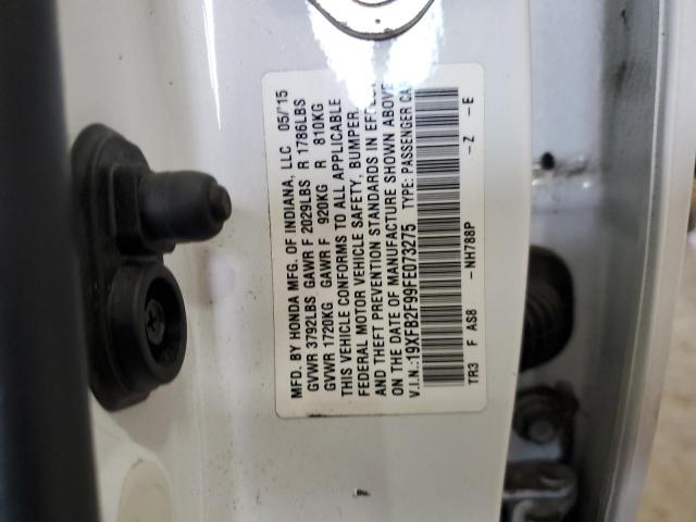 Photo 12 VIN: 19XFB2F99FE073275 - HONDA CIVIC EXL 