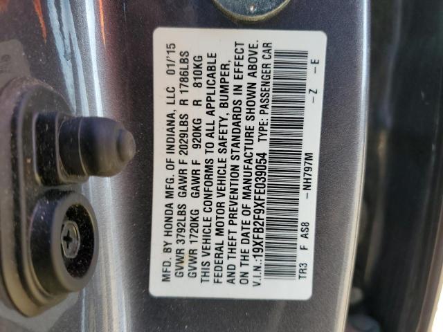 Photo 11 VIN: 19XFB2F9XFE039054 - HONDA CIVIC EXL 