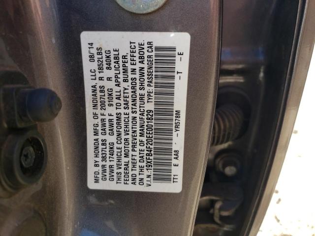 Photo 9 VIN: 19XFB4F20EE001829 - HONDA CIVIC HYBR 