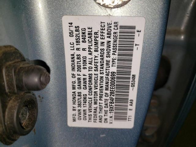 Photo 11 VIN: 19XFB4F28EE000699 - HONDA CIVIC HYBR 