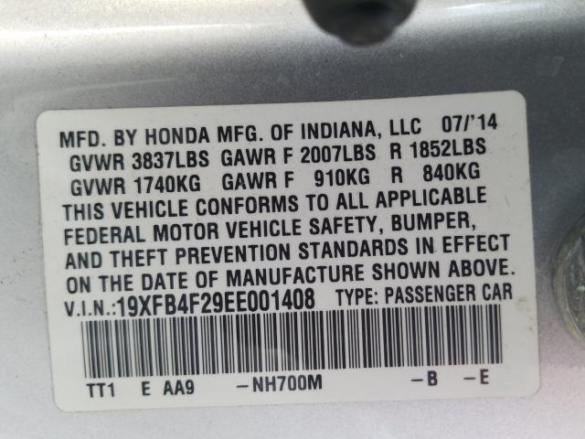 Photo 9 VIN: 19XFB4F29EE001408 - HONDA CIVIC HYBR 