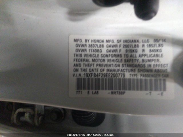 Photo 8 VIN: 19XFB4F29EE200779 - HONDA CIVIC HYBRID 