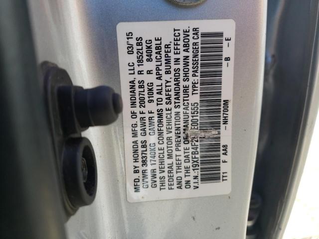 Photo 12 VIN: 19XFB4F29FE001555 - HONDA CIVIC HYBR 