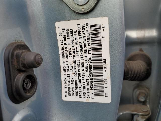 Photo 11 VIN: 19XFB4F2XEE001904 - HONDA CIVIC HYBR 