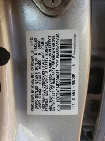 Photo 11 VIN: 19XFB4F34DE000075 - HONDA CIVIC 